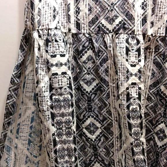New ☆SPLENDID☆ Brand Boho Taos Geo Boarder Print Sleeveless Flowing Maxi Dress - Picture 12 of 13